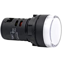 Heschen AD16-22D-S - Indicador de luz LED (22 mm- 12 VDC- 20 mA- 5 unidades)- color blanco